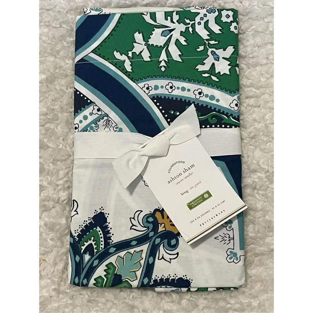 Pottery Barn Ashton Medallion Organic Percale Sham King